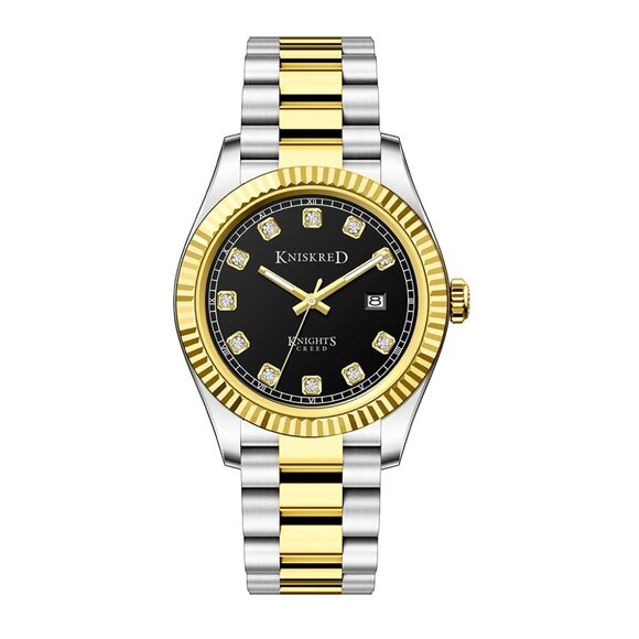 Men's Stainless Steel Dress Watch with Calendar Water Resistant